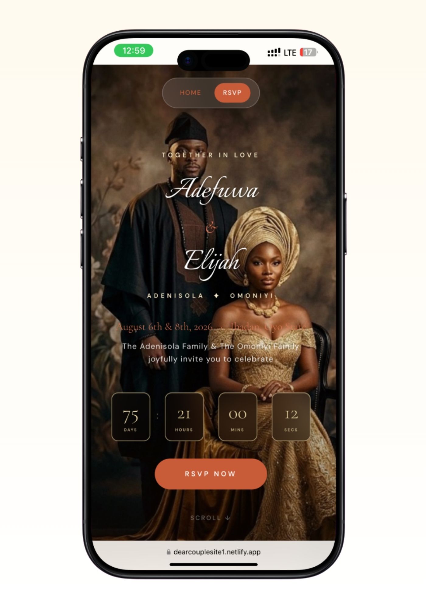 Editorial Wedding Website Design
